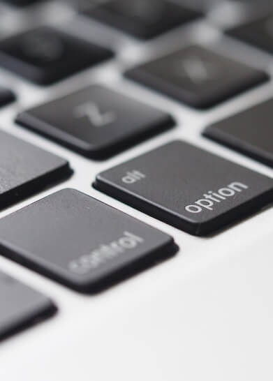 Closeup of a laptop keyboard