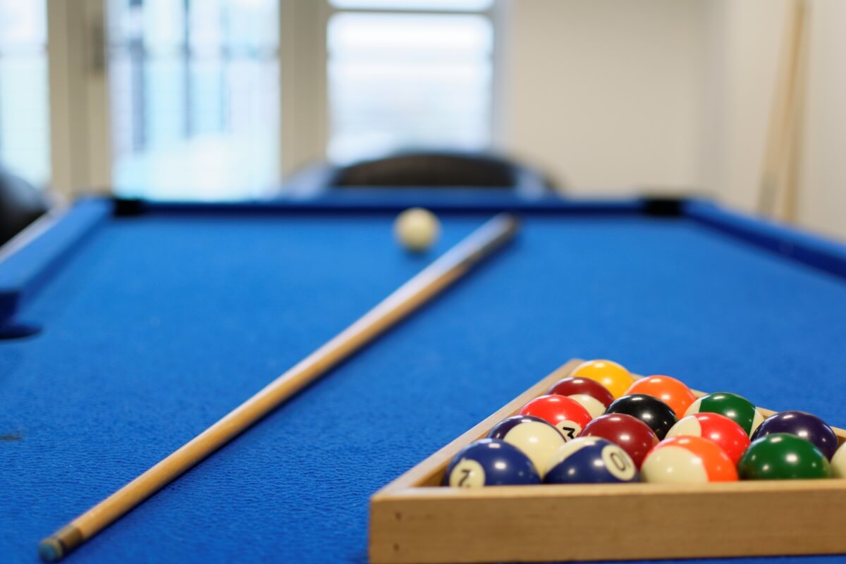 Pool table in office