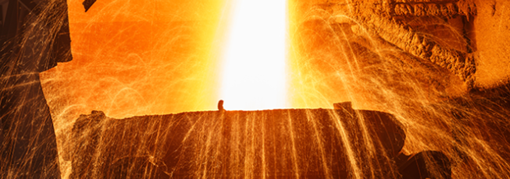 Molten metal being poured