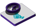 Grey 3d slate with a teal handshake icon and a purple 3d clock overlay